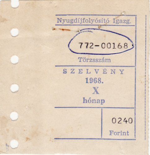 Nyugdij csekkszelvény Nyugdij csekkszelvény