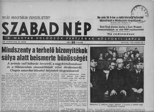 Mindszenty József beismerte bűnösségét Mindszenty József beismerte bűnösségét