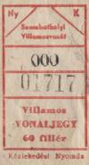 Szombathelyi villamos vonaljegy