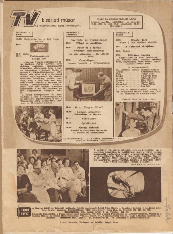 TV műsor (1957.12.02)