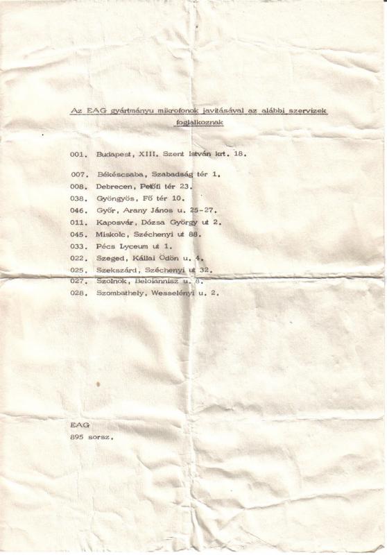 A mikrofon leírásának 2. oldala